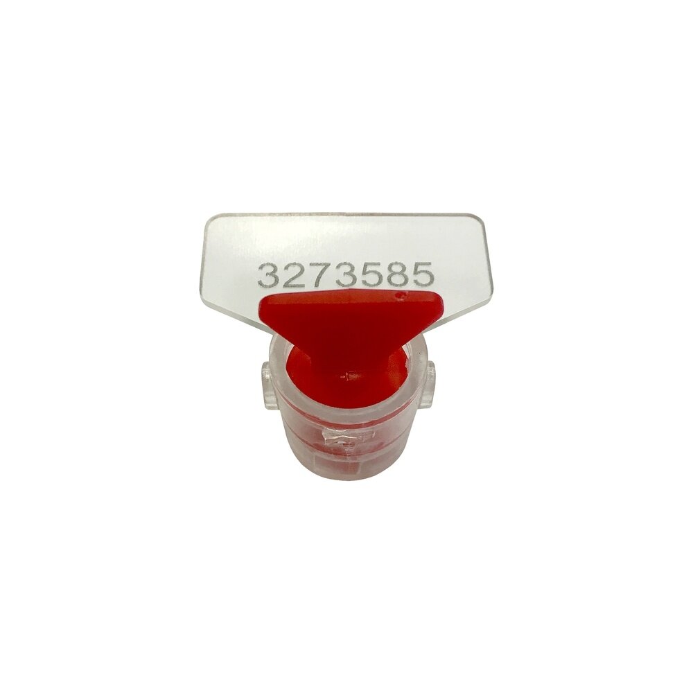 Пломба пластиковая КНР роторного типа, цвет красный, ПК91-РХ3, в упаковке 100 шт (КПП-3-2030)