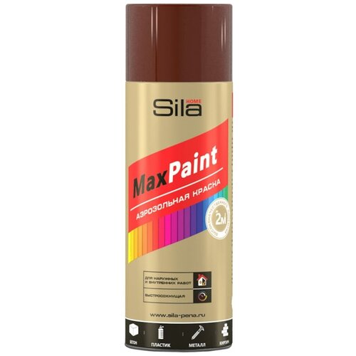 Краска Sila Max Paint, RAL8017 шоколадный, глянцевая, 520 мл