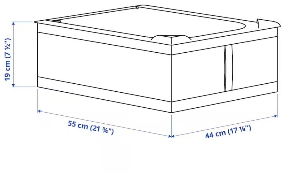 Кофр для хранения вещей, IKEA Skubb, 44 х 55 х 19 см, серый - фотография № 5