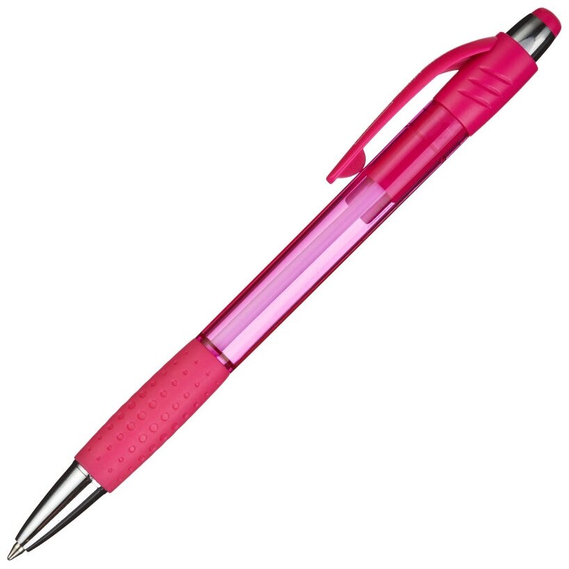Ручка шариковая автомат. Attache Happy, розовый корп, син, масл, манж