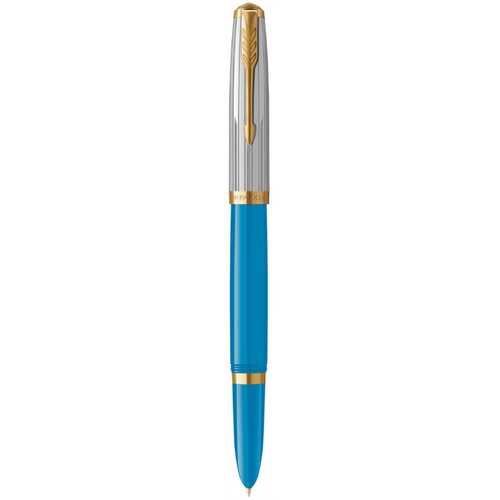 Перьевая ручка Parker 51 Premium Turquoise GT стержень: Fblk, Blue, в подарочной упаковке перьевая ручка parker 51 premium black gt стержень mblk blue в подарочной упаковке