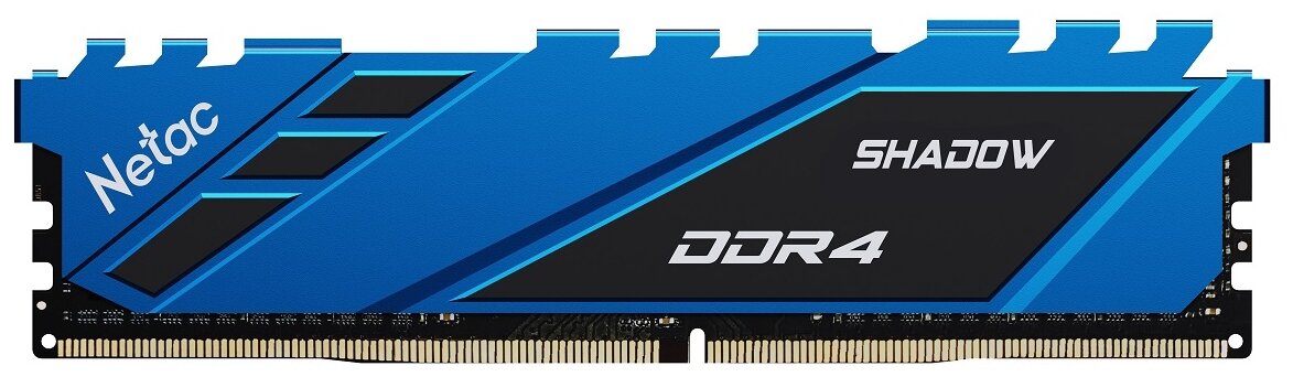 Оперативная память DDR4 Netac Shadow 8GB 3600MHz CL18 1.35V / NTSDD4P36SP-08B / Blue / with radiator