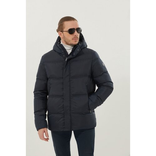 фото Пуховик madzerini, размер 48, синий