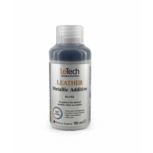 LeTech Expert Line Краска для кожи металлик серебро (Leather Silver Additive) концентрат, 100мл