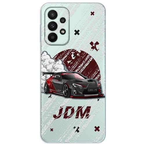 Силиконовый чехол Mcover на Samsung A73 с рисунком JDM машина силиконовый чехол mcover на samsung a73 с рисунком jdm чёрная машина