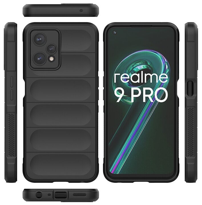 фото Противоударный чехол Flexible Case для Realme 9 Pro+ черный