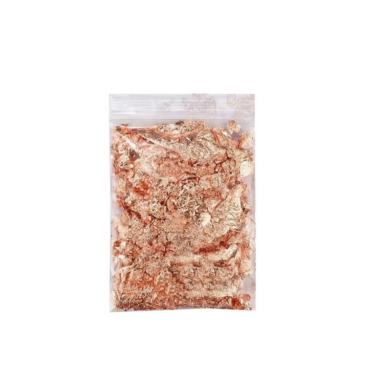 Металлическая фольга для рукоделия золото, серебро, бронза 2г 1bag Rose Gold