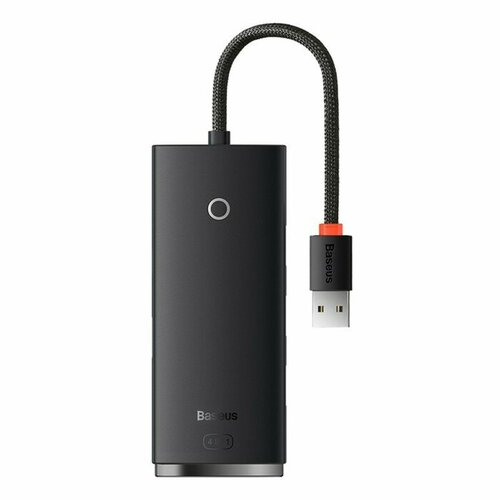 Адаптер-разветвитель (HUB) Baseus, USB - 4хUSB 3.0, 0.25 см, чёрный адаптер разветвитель hub baseus type c 4хusb 3 0 0 25 см чёрный