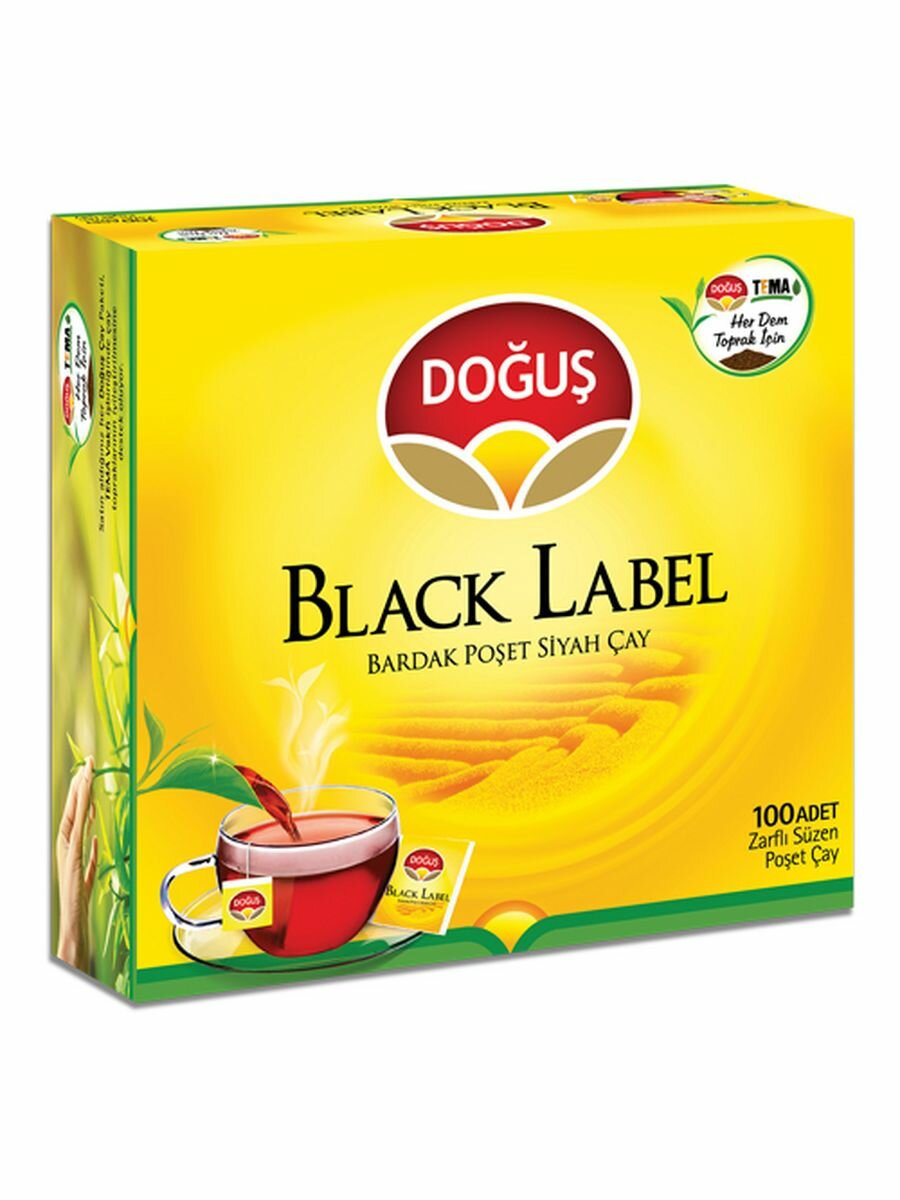 Пакетированный чёрный чай BLACK LABEL 200 гр 100 пакетиков