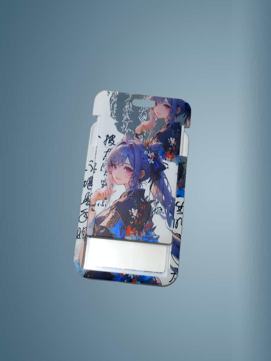 Чехол для бейджа Melody, на ленте, пластик, вертикальное крепление, серо-сиреневый — фото 1