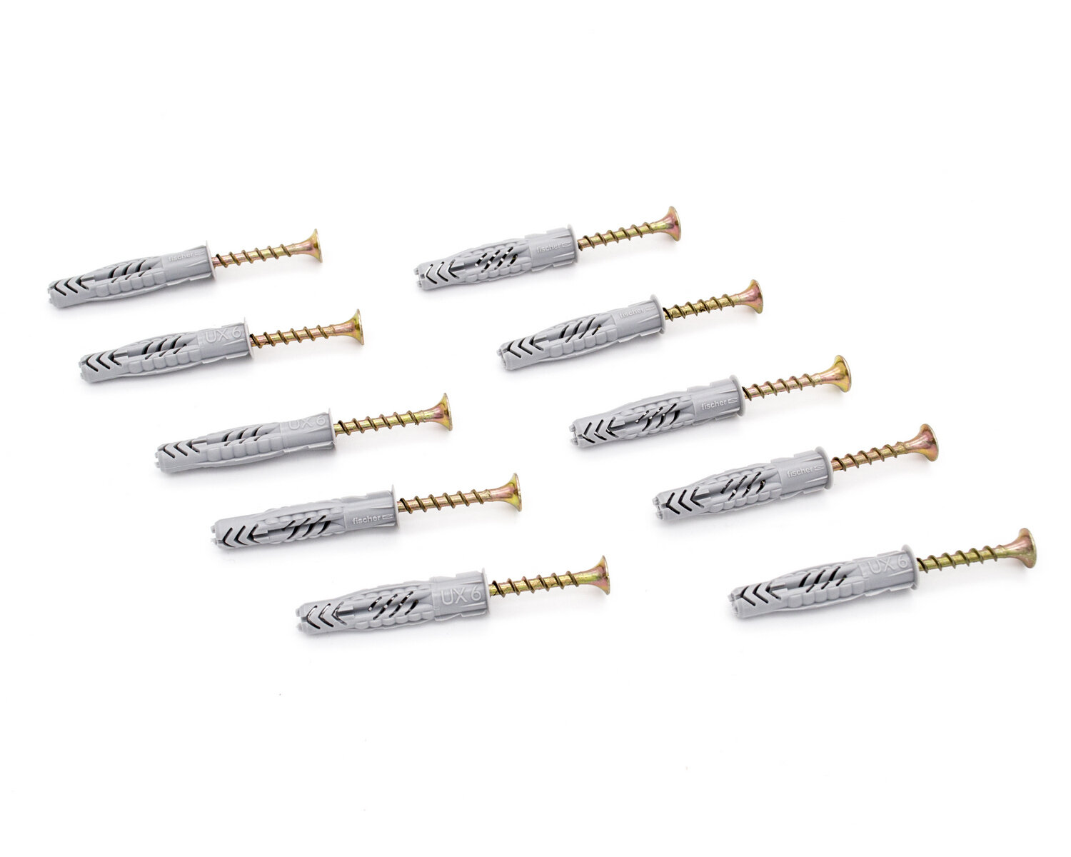 фото Универсальный дюбель fischer с кромкой + шуруп, 6x35 мм, 10 штук