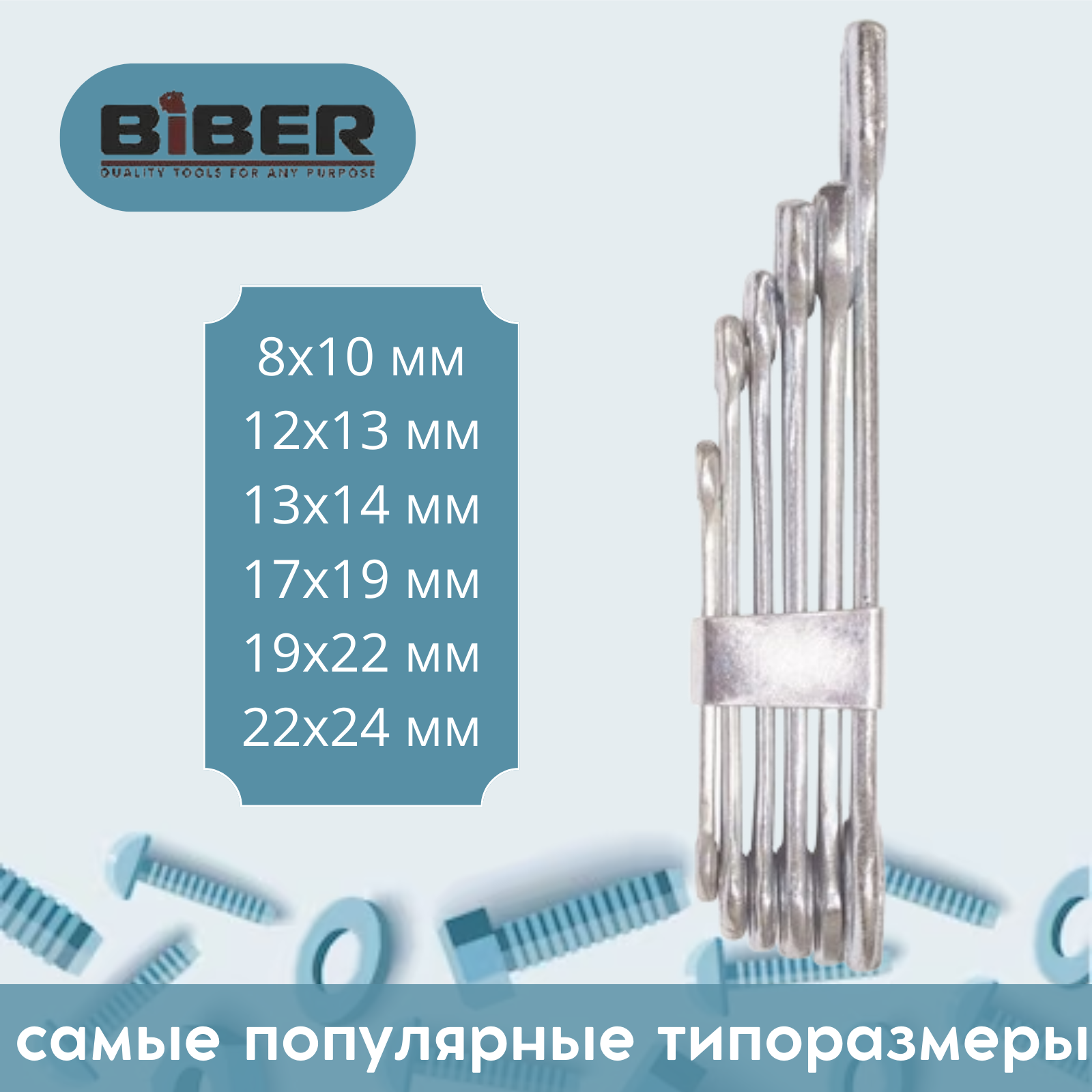 Комбинированные гаечные ключи Biber - фото №5