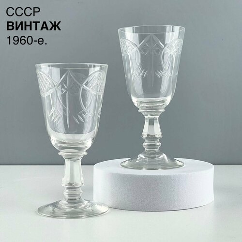 Винтажные рюмки Шатёр Полумесяц Набор 2 шт Стекло СССР 1960-е 1500₽