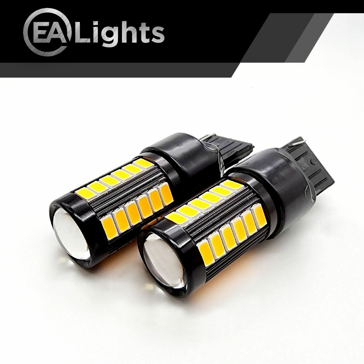 Автомобильная светодиодная LED лампа T20 WY21W (чип 5630-33) для указателей поворота, 12в желтый свет, 2 шт