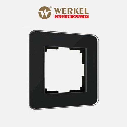 Изображение товара Рамка из стекла на 1 пост Werkel Elite W0012448, цвет черный