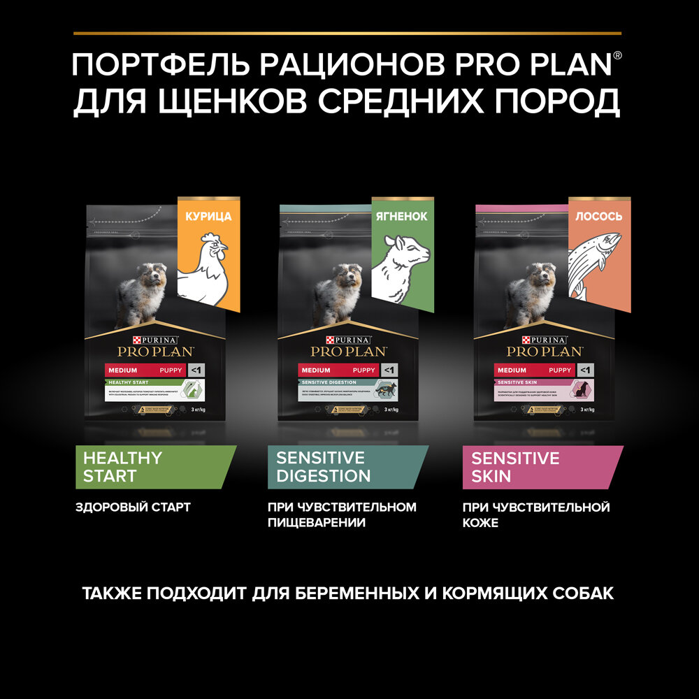 Сухой корм ProPlan для щенков средних пород с чувствительной кожей, лосось и рис, 18кг Purina ProPlan - фото №13