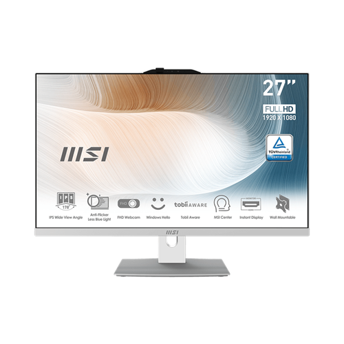Моноблок MSI Modern AM272P 12M AiO 27 FHD1920x1080IPS AG Non-touch Core i3-1215U 12GHz8GB DDR41x8GB512GB SSD M2 Intel UHD WiFi BT camera WirelessKBmouse EngRus NoOS1y war-ty White MSI AIO Modern AM272P 12M Ci3 8G 512 Wh 7659700₽