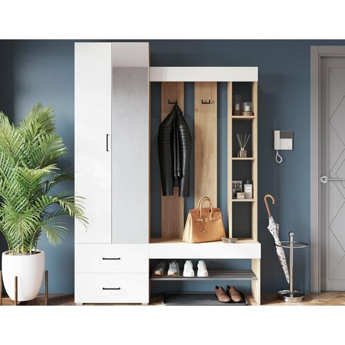 Прихожая Домино крафт золотойбелый 25171₽