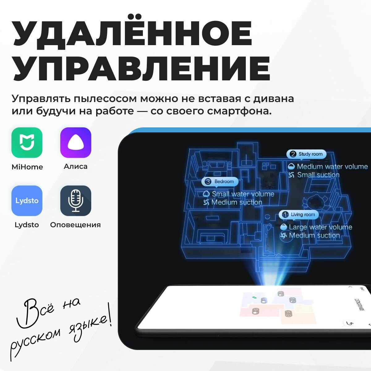 Робот пылесос моющий для дома Lydsto R1 PRO RU версия — фото 1