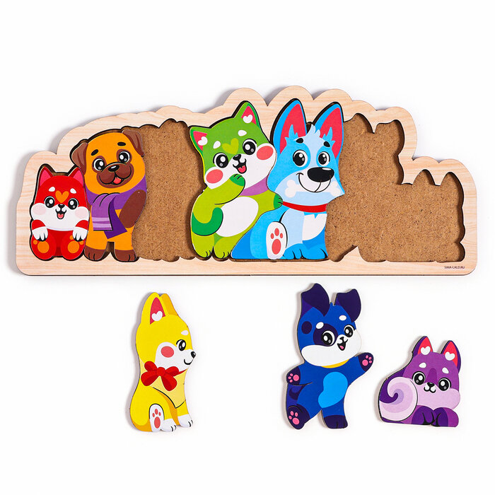 Деревянный пазл для детей, развивающая игра-головоломка Монтессори , игрушка из дерева для малышей, сортер — фото 1