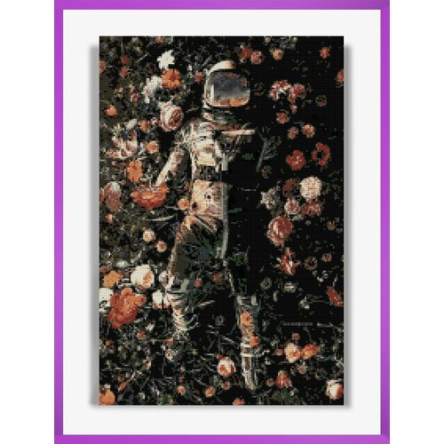 Алмазная мозаика на подрамнике - вышивка Космонавт в цветах 40 х 60 см 2550₽