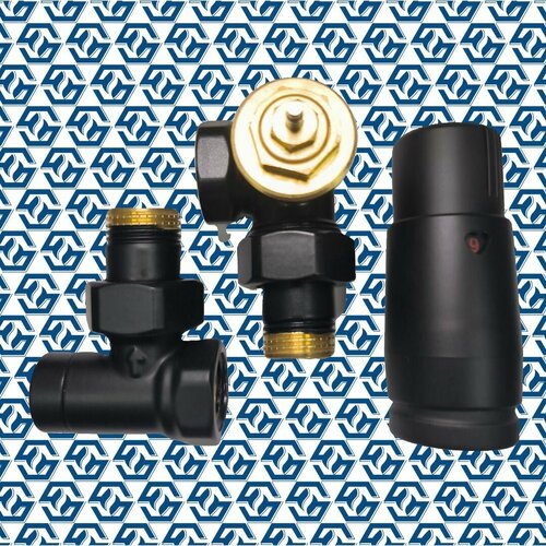 Комплект трехосевой левый HS Deluxe DN15 ВН12 x НР12 с термостатической головой RAL 9005 7425₽