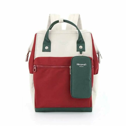 Рюкзак Himawari Yury 1027-07 слоновая кость с бордо и темно-зеленым