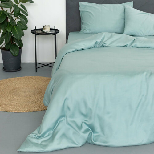 Постельное белье 2 спальное сатин Feresa Hygge намуа/PLATTMAL, пододеяльник 200х200, наволочки 50x70 (2 шт), аналог икеа светлый, зеленый, размер 2, спальный