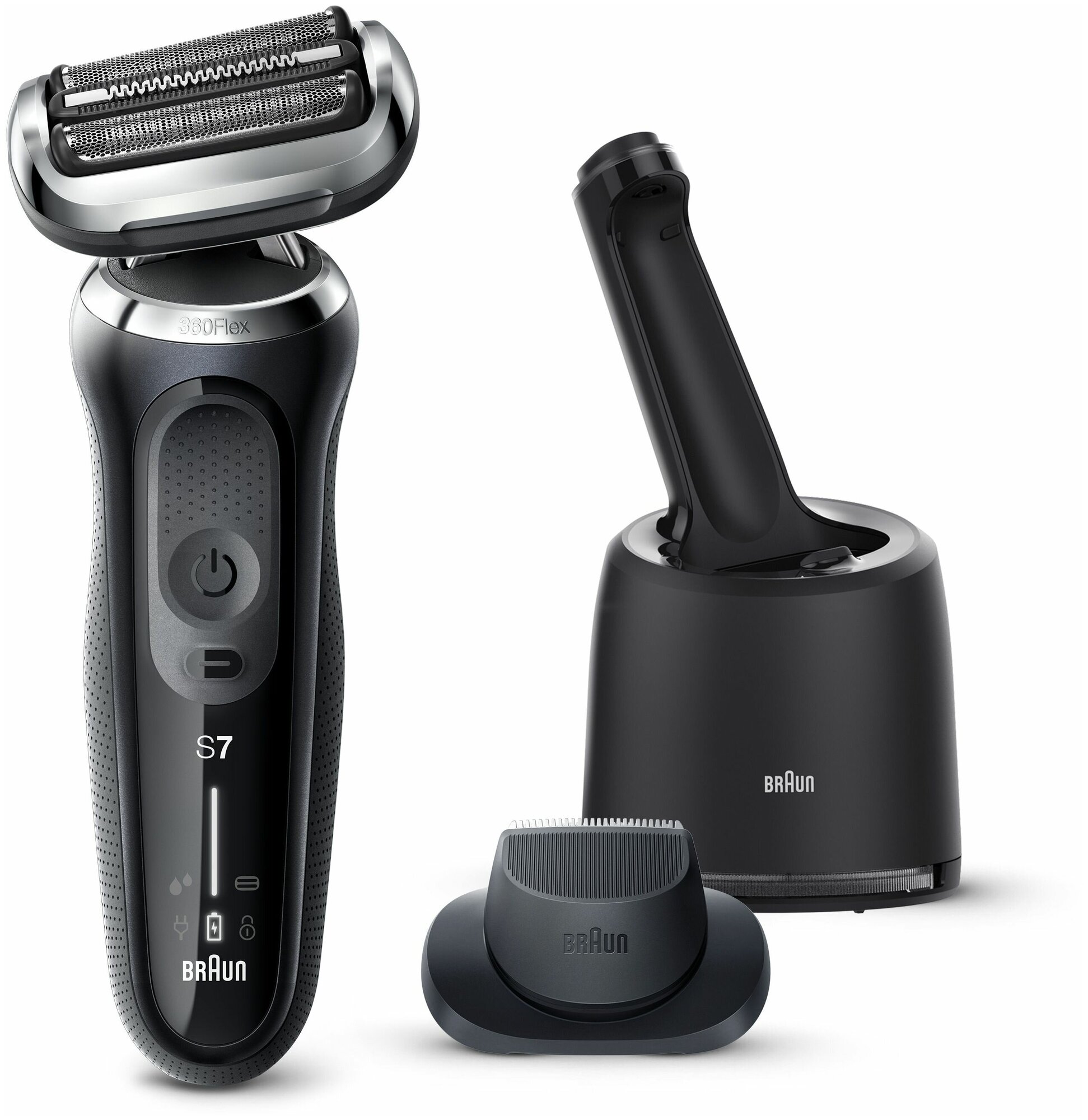 Электробритва Braun Series 7 71-N7200cc / сухое и влажное бритьё / дисплей / насадка-триммер в комплекте