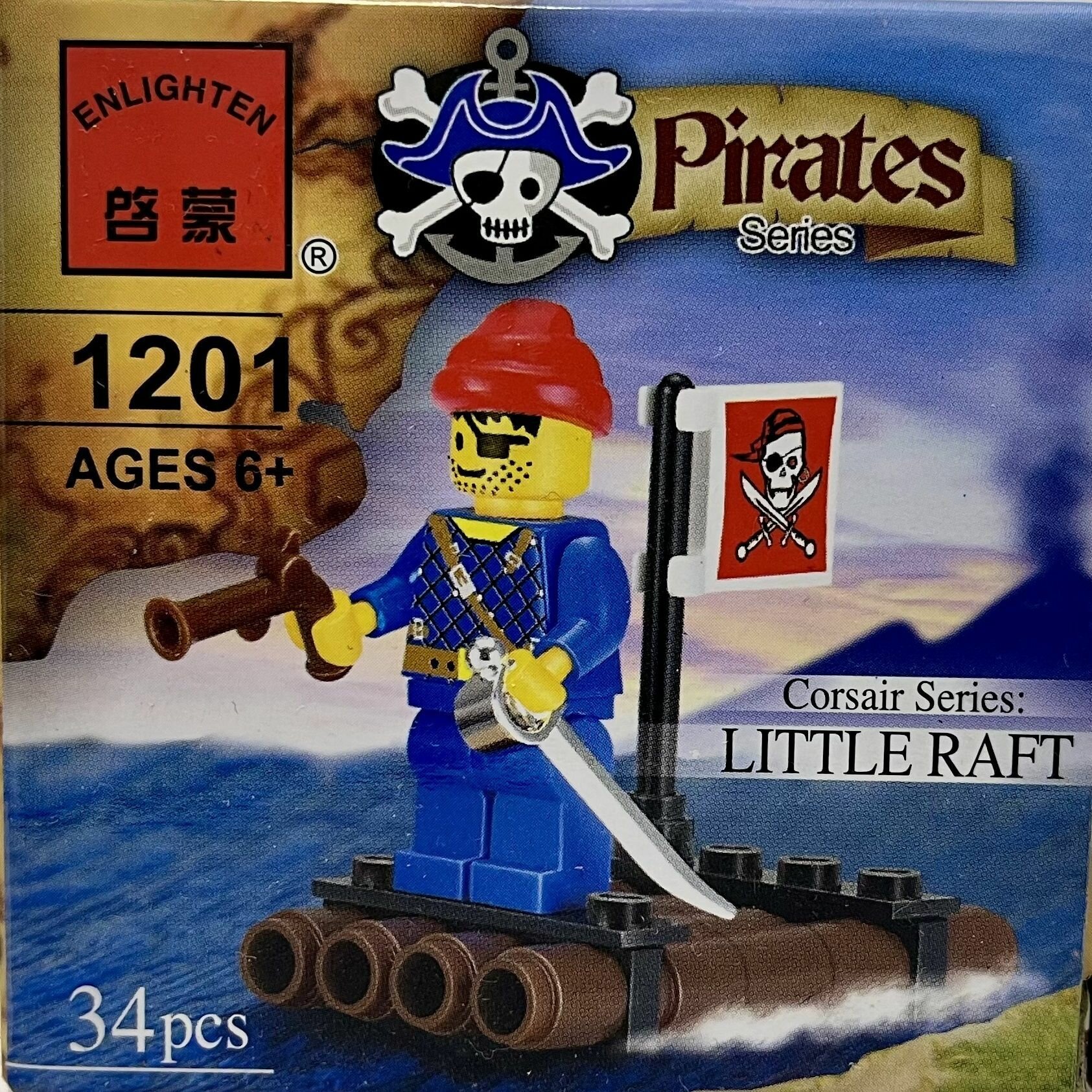 Конструктор "Пираты" - Маленький плот (Pirates-Little raft) ENLIGHTEN 1201 (34 деталей)