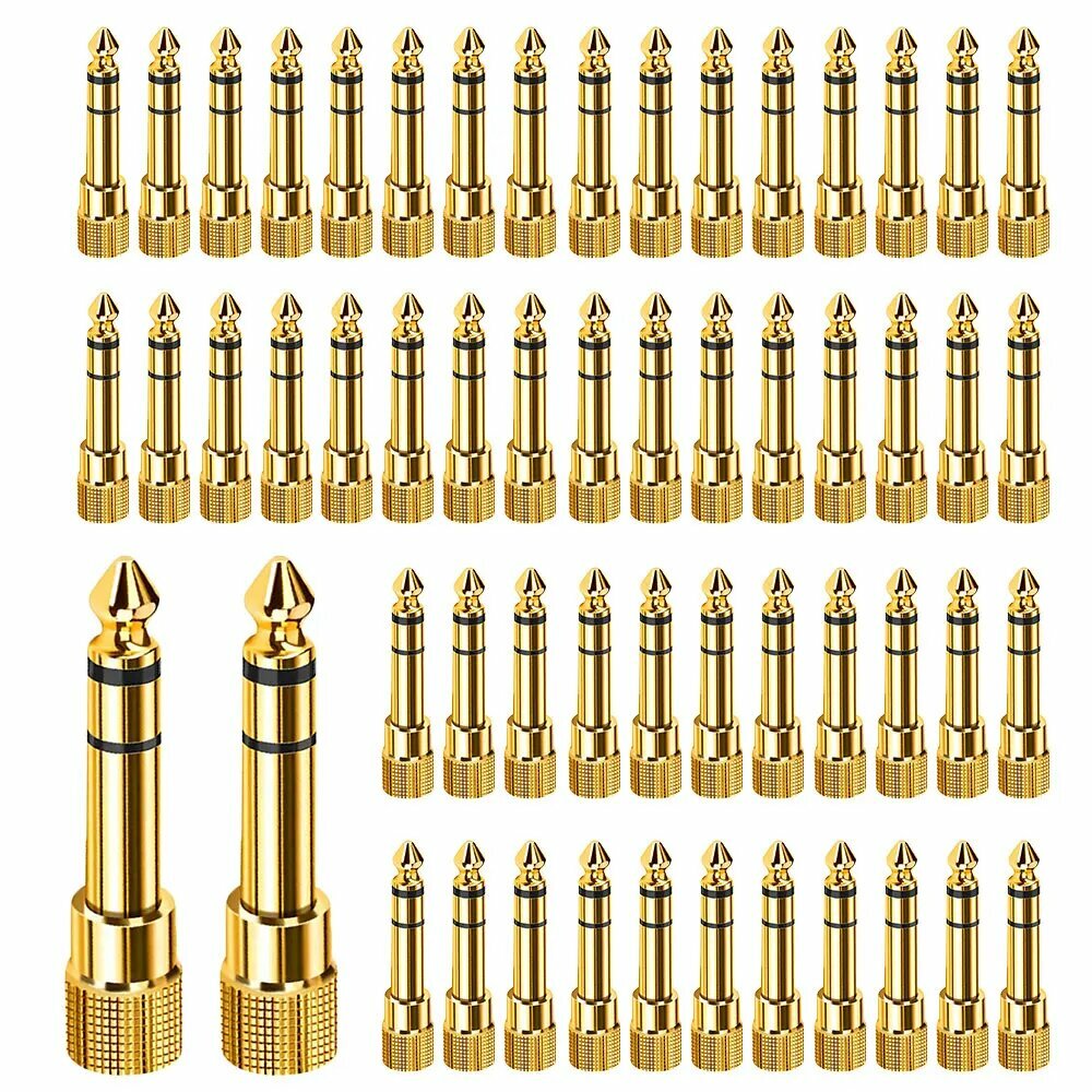 4/8/12/50 шт. стерео аудио адаптер разъем позолоченный Чистая медь 635 мм (1/4 дюйма) папа до 35 мм (1/8 дюйма) мама разъем для наушников Другой 2 Pieces