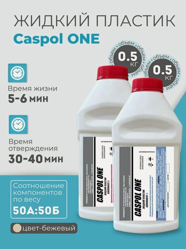 Изображение товара Жидкий пластик для творчества Каспол One, двухкомпонентный, 1 кг