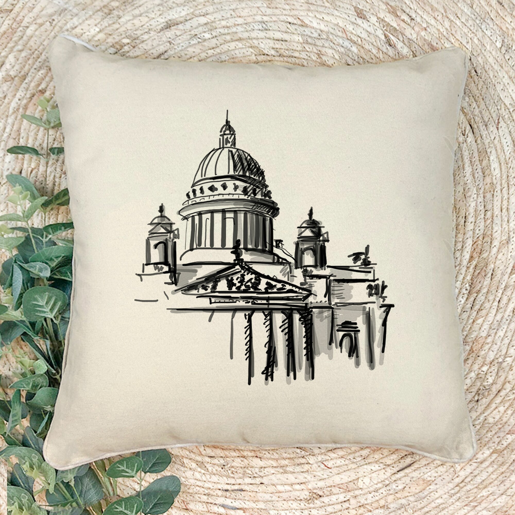 Наволочка для декоративной подушки Gerasim "Набросок ", 41х41 см, эко-ткань хлопок/полиэфир