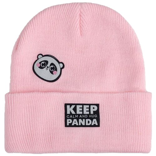 Стильная женская шапка Keep calm and hug panda