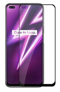 Фото Защитное стекло 3D Tempered Glass для Realme 6 Pro полный клей ( черная рамка )