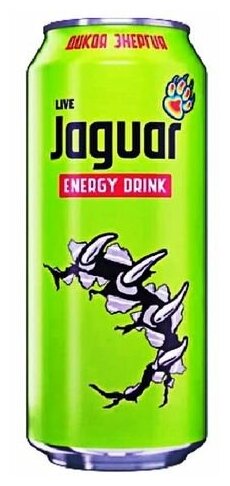Jaguar Live Безалкогольный энергетический напиток с травяным вкусом банка 0,5л - фотография № 2