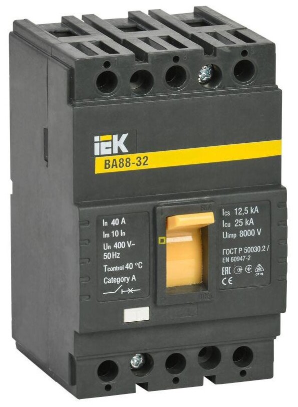 SVA10-3-0040 Автоматический выключатель ВА88-32 3Р 40А 25кА IEK - фото №1