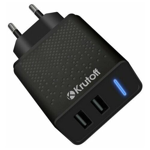 Сетевое зарядное устройство (СЗУ) KF CH-07 2xUSB, 2.4A (black)