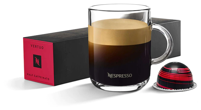 Nespresso Vertuo Half Caffeinato, объем 230 мл, 10 капсул - фотография № 1