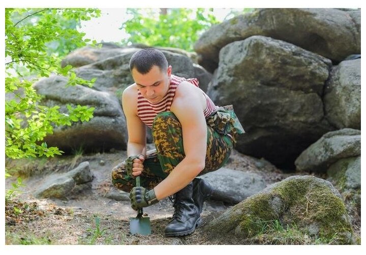 Лопата складная "Егерь" 4в1 в чехле, 41 см, оливковая - фотография № 2