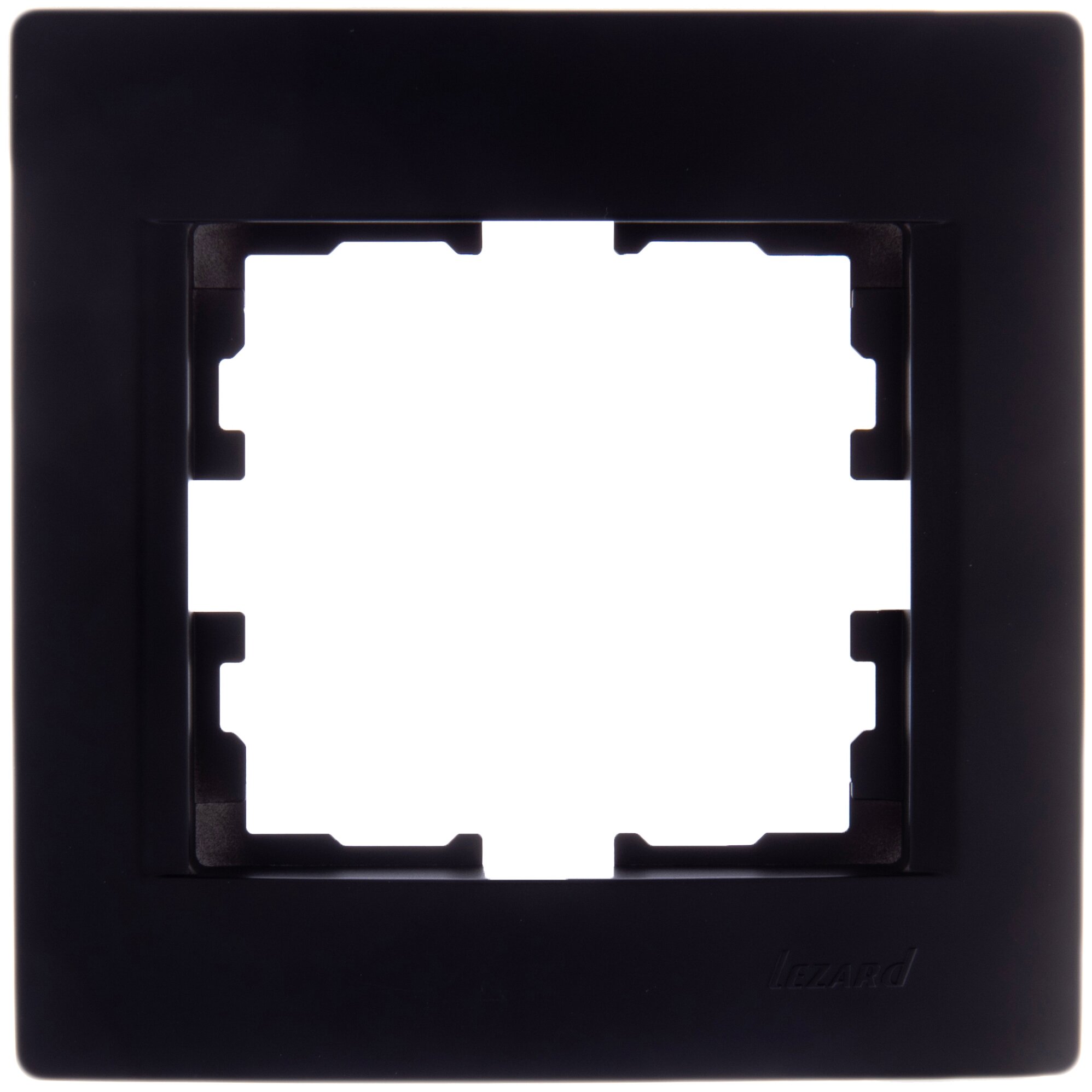 Рамка для розеток и выключателей Lezard Karina 1 пост горизонтальная цвет черный бархат - фото №1