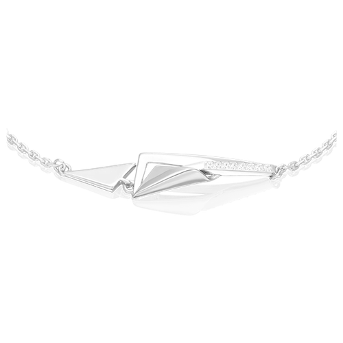 PLATINA jewelry Браслет из белого золота 585 пробы с фианитом 05-0767-00-401-1120, размер 16-20