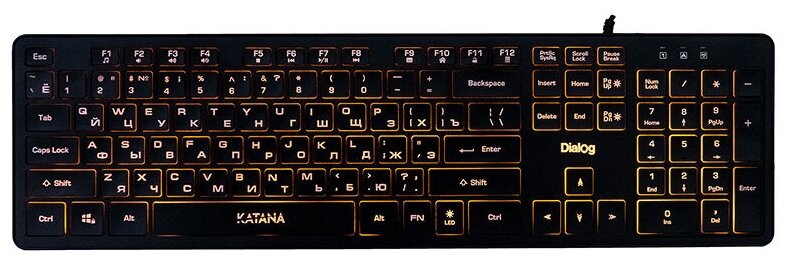 Dialog Katana Клавиатура Kk-ml17u Black - Multimedia, с янтарной подсветкой клавиш, Usb, черная .