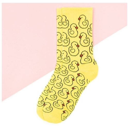 Носки , размер 23-25, желтый женские носки kaftan средние фантазийные размер 23 25 черный красный