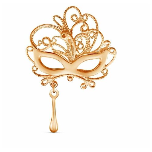 фото Брошь маска серебро в золочении б13010871 красная пресня