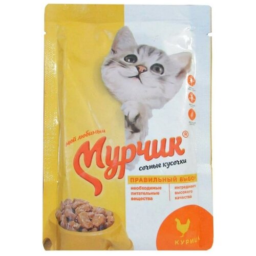 Влажный корм Мурчик для кошек с курицей в соусе 75гр*35шт