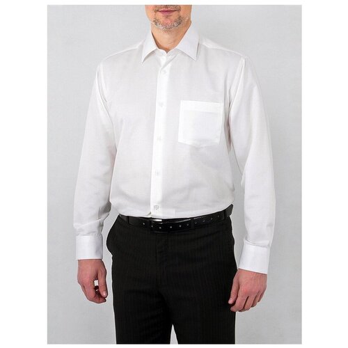 фото Рубашка мужская длинный рукав greg 513/319/1093, прямой силуэт / сlassic fit, цвет бежевый, рост 174-184, размер ворота 42