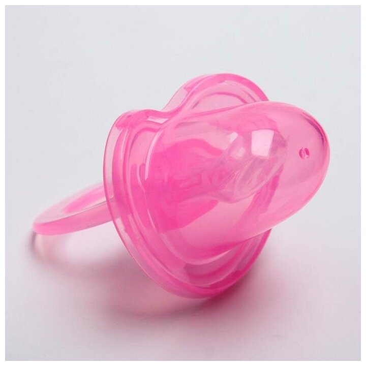 Пустышка классическая Крошка Я, соска силиконовая, для новорожденных, с колпачком, цвет розовый, от 0 месяцев - фотография № 18