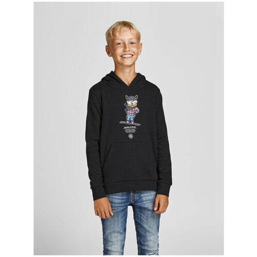 фото Jack & jones, джемпер-толстовка для мальчика, цвет: черный, размер: 128