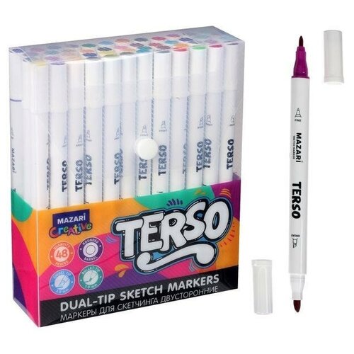 MAZARI Маркеры для скетчинга двусторонние Mazari Terso 48 цветов